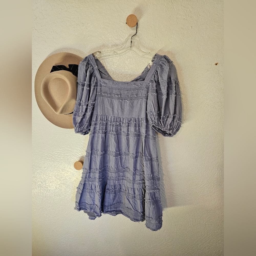 Bohme Lavender Puff Sleeve Dress